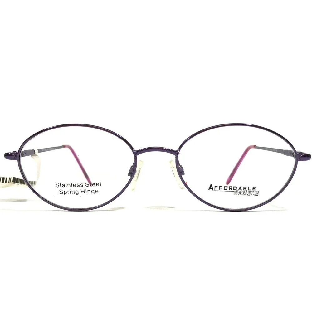 Affordable Designs Eyeglasses Frames AGNES LILAC Purple Round Wire Rim 52-18-135